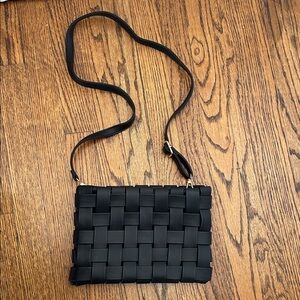 Anthropologie Black Woven Clutch